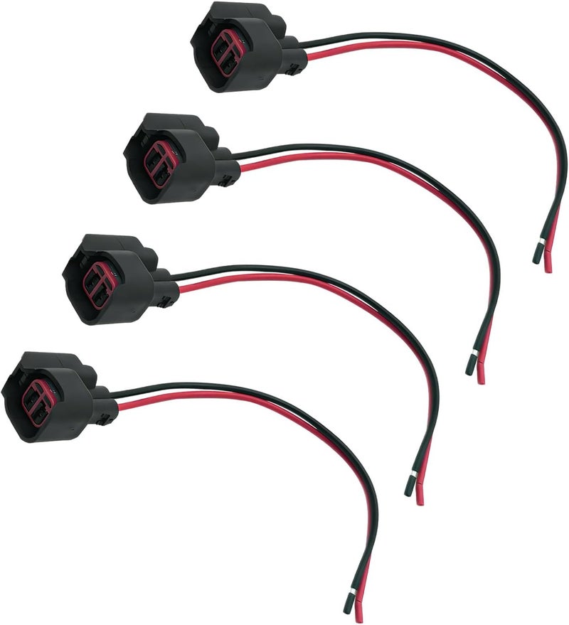 MTRPS 4 PCS Car Fuel Injector Connector, EV6 EV14 Standard Motor Product Socket Replacement with Harness, Auto Injector Connectors Pigtail Plug Wire for Most Cars SUVs Trucks - Image 1